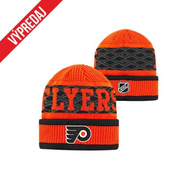 nhl, zimná, čiapka, puck, pattern, cuffed, knit, philadelphia, flyers, junior